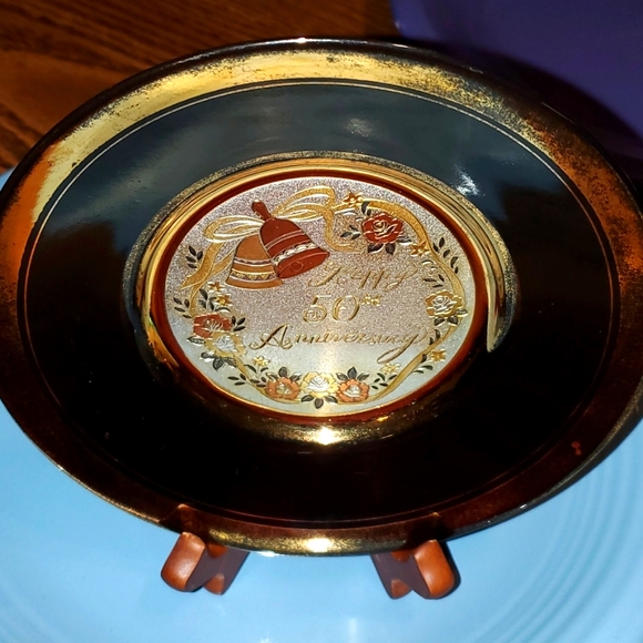 Dynasty Gallery Exclusive Original Chokin Happy 50th Anniversary-24Kt rim plate - Picture 2 of 9